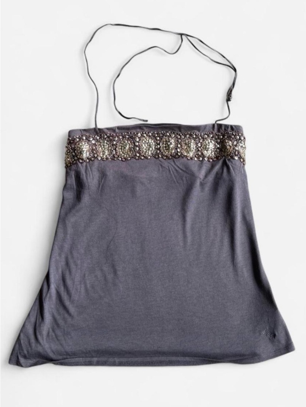 Vintage Y2K Abercrombie & Fitch Gray sequins beaded tank in Small